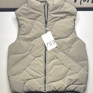 Zara Quilted Tan Vest